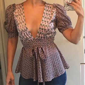 Roberto Cavalli floral silk top